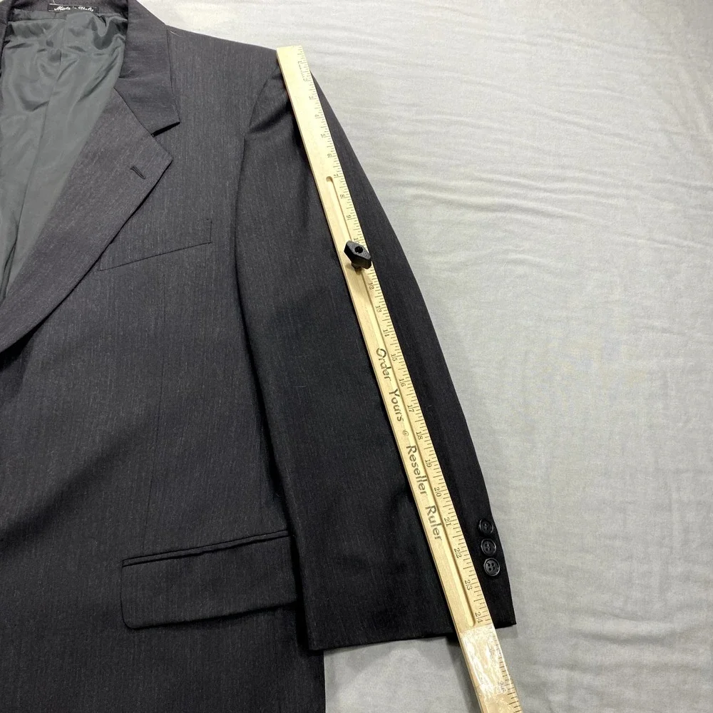 VINTAGE Ungaro Blazer‎ Mens 48L Gray Wool 2-Button Sport Coat Jacket Paris